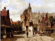 unknow artist European city landscape, street landsacpe, construction, frontstore, building and architecture.009 oil painting picture wholesale